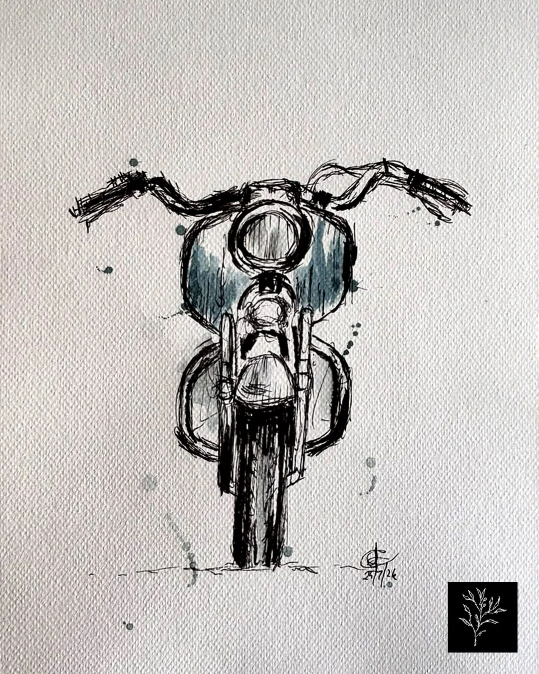 Moto, aquarela sobre tela